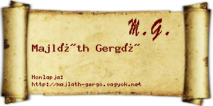 Majláth Gergő névjegykártya